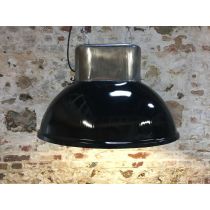 Lampe industrielle ovale noire haut poli