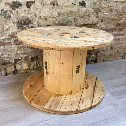 Touret en bois clair diamètre 80cm