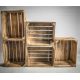 Caisse en bois brûlé